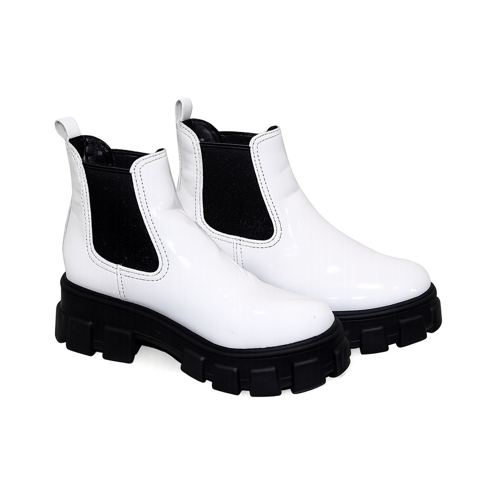 Circus by Sam Edelman Darielle Chelsea boots Women 7 White Patent Lug Sole